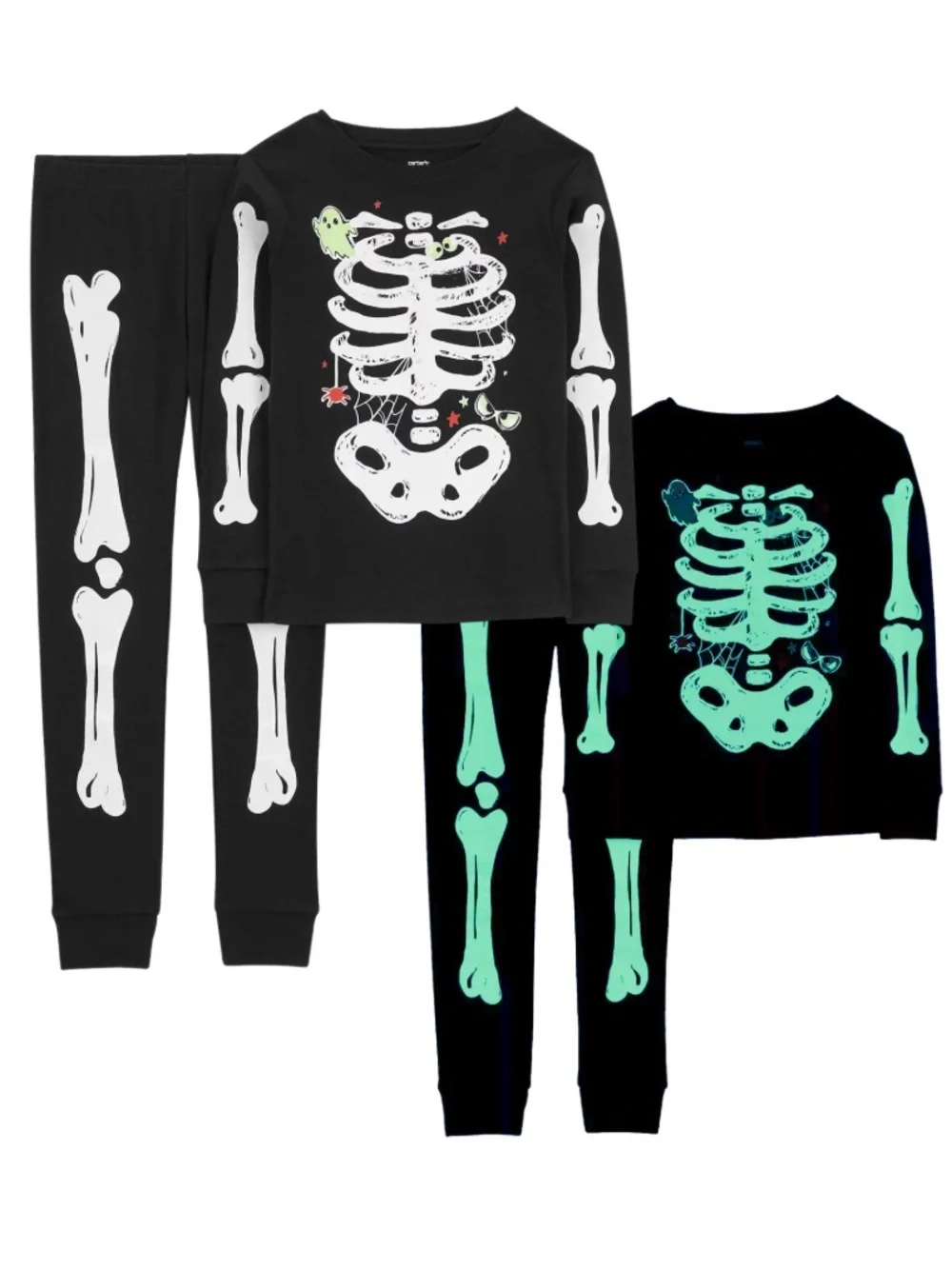 Carters | Glow in the Dark Skeleton Bones Halloween PJ Set Baby Boy Baby Girl
